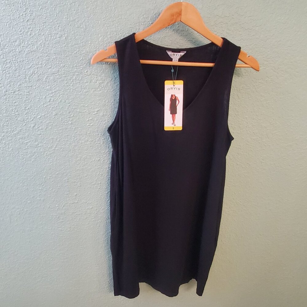 Orvis Black Linen Dress with Pockets - size Small NWT